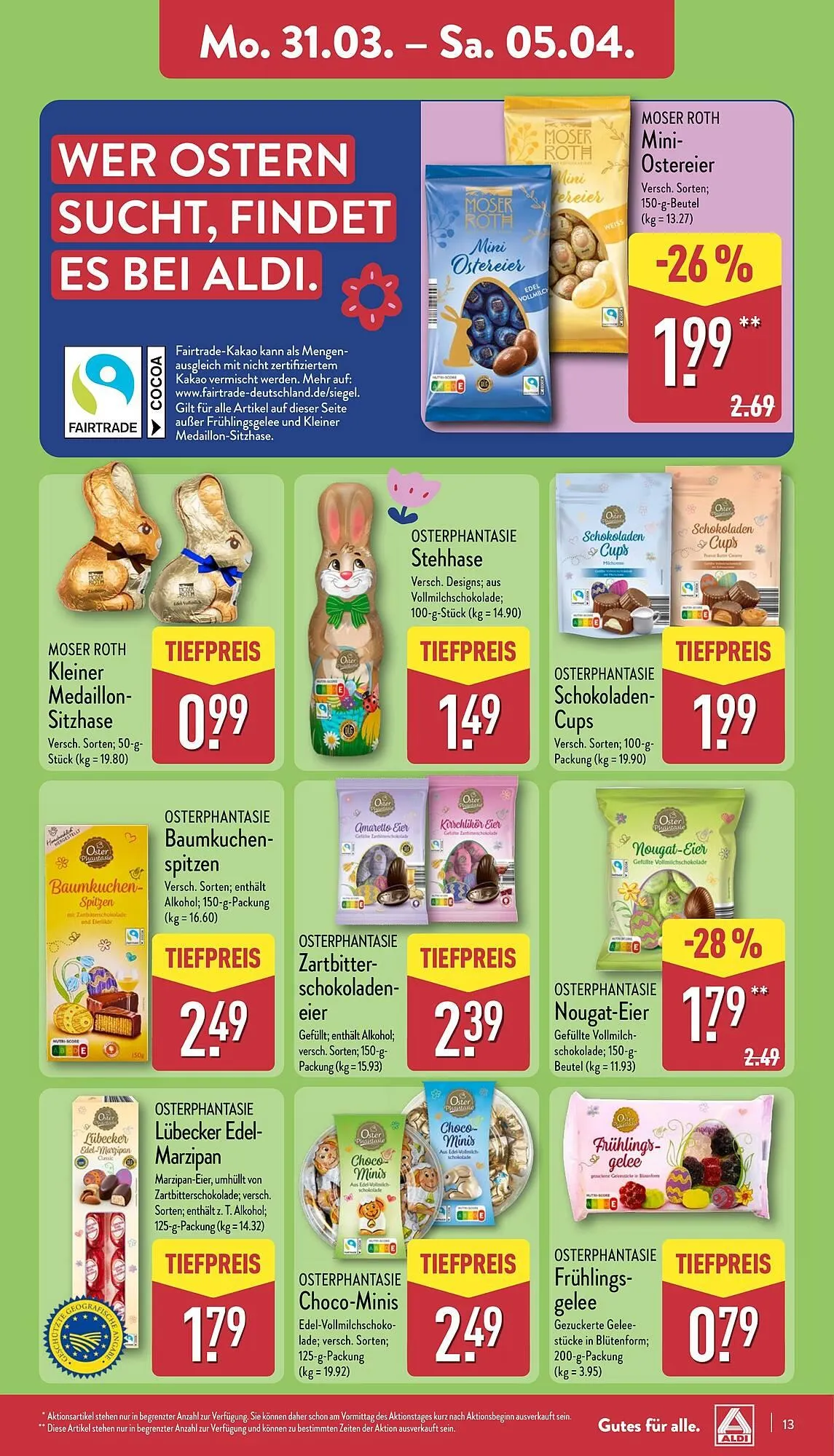 Aldi Nord Prospekt von 31. März bis 5. April 2025 - Prospekt seite 13