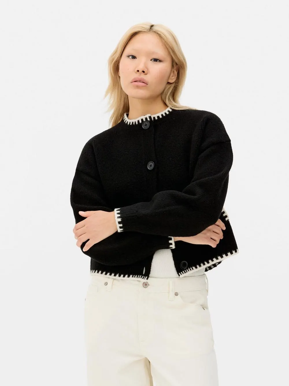 Cardigan con bottoni lavorato a maglia