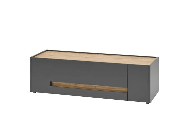 Lowboard CITY 140 x 42 cm anthrazit/braun