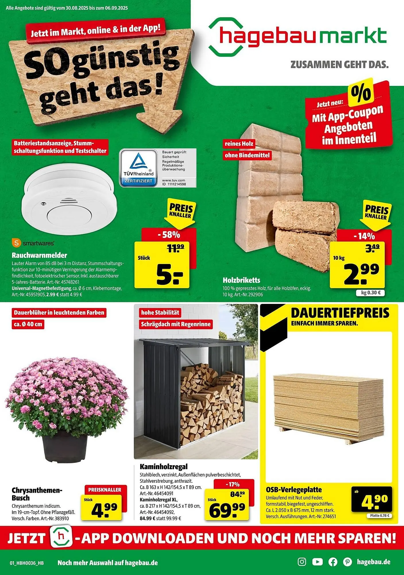Hagebau Prospekt von 30. August bis 6. September 2025 - Prospekt seite 1