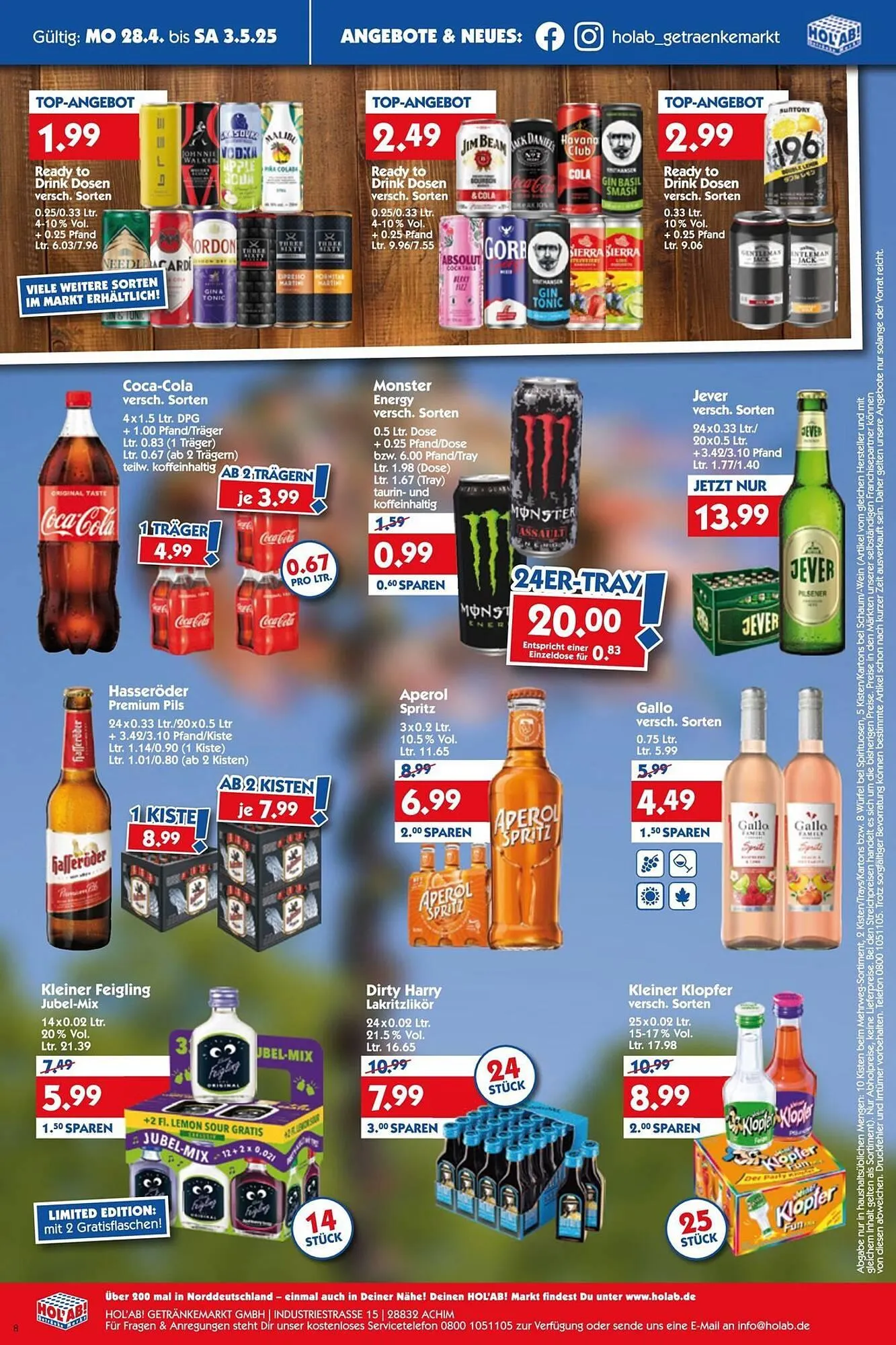 Hol'ab Getränkemarkt Prospekt von 28. April bis 3. Mai 2025 - Prospekt seite 8