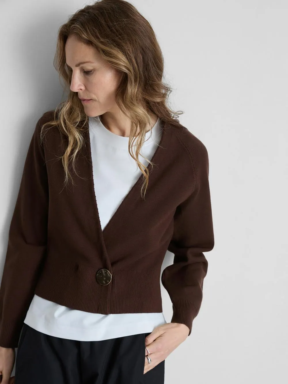 Geformter Cardigan mit Knopfverschluss