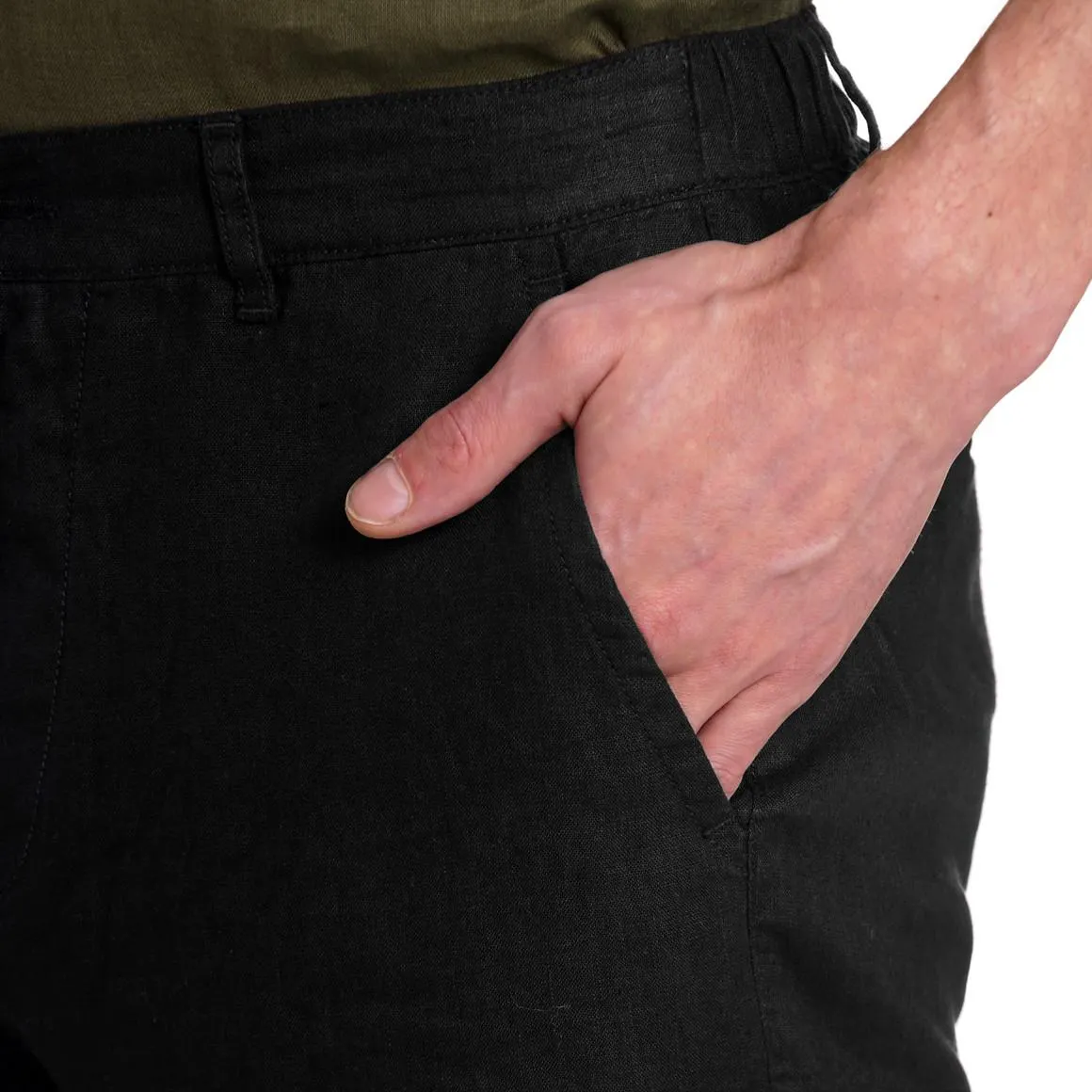 Herren Leinen-Shorts in Unifarben