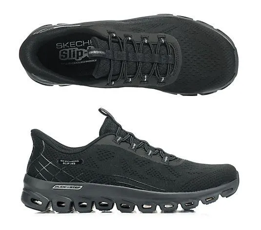 SKECHERS Damen-Slipper Glide Step Elevate Mesh Hands Free Slip-Ins®