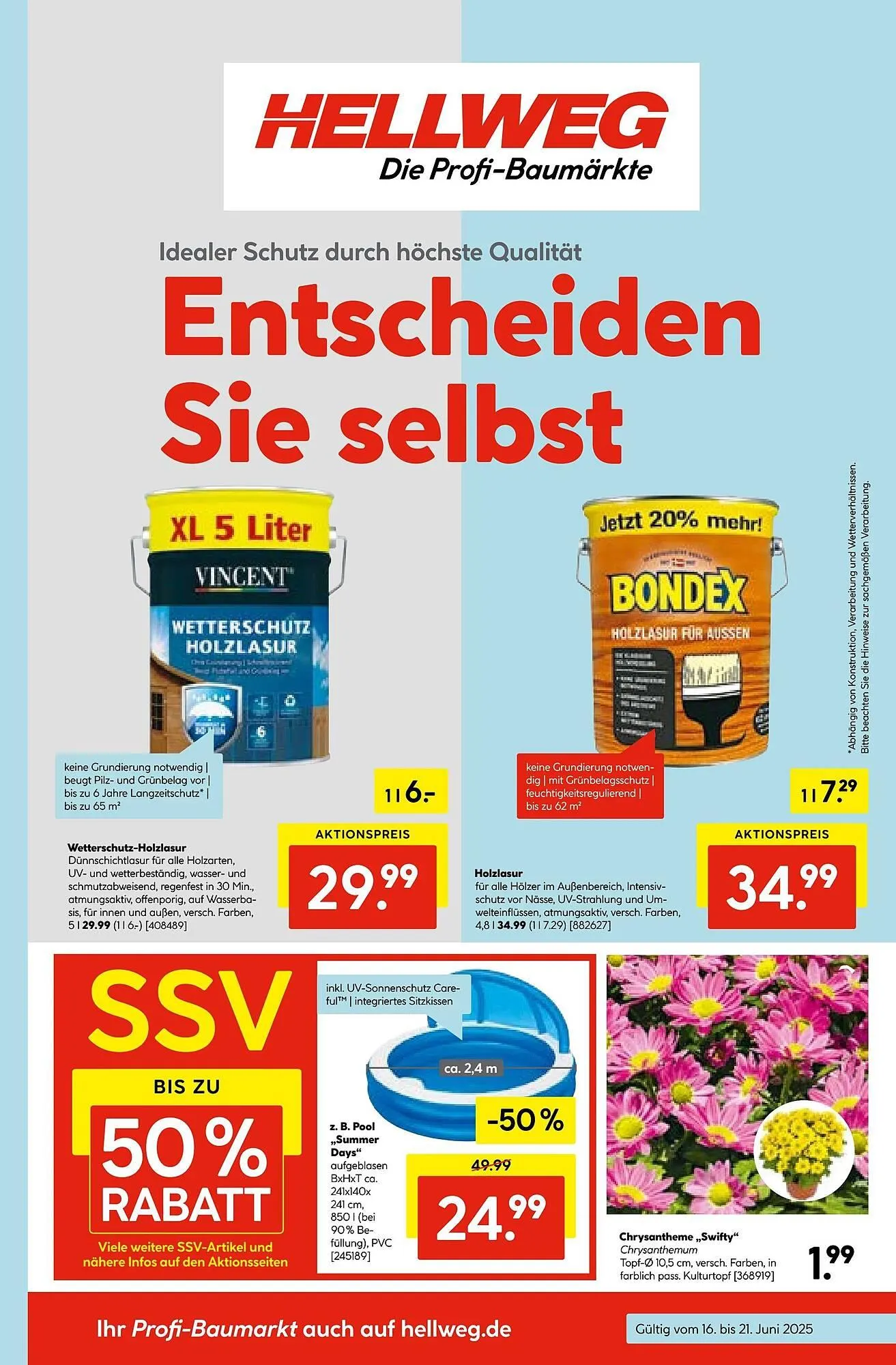 Hellweg Prospekt von 16. Juni bis 21. Juni 2025 - Prospekt seite 1