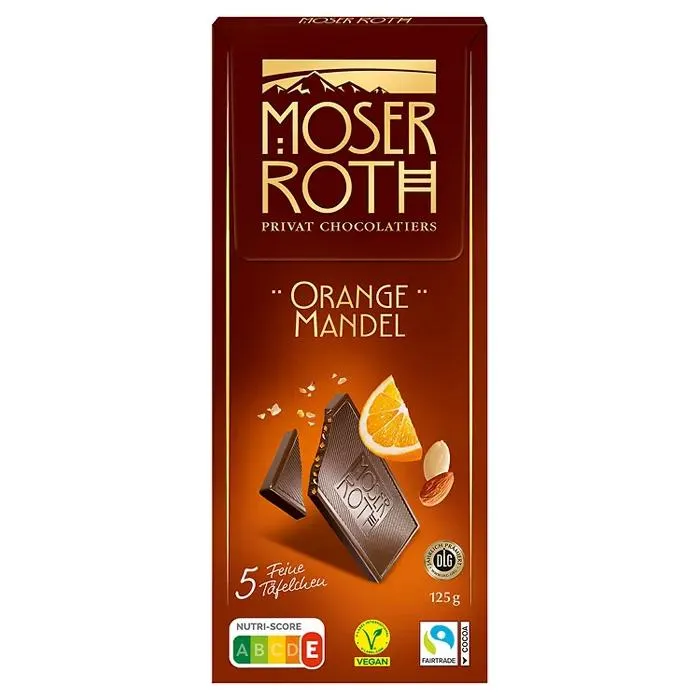 MOSER ROTH Schokolade 125 g, Orange-Mandel