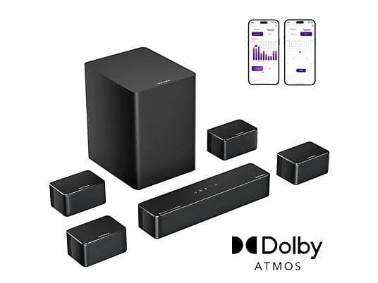 ULTIMEA Poseidon D80 Boom - 7.1 Systeme mit Dolby Atmos, Soundbar, Schwarz