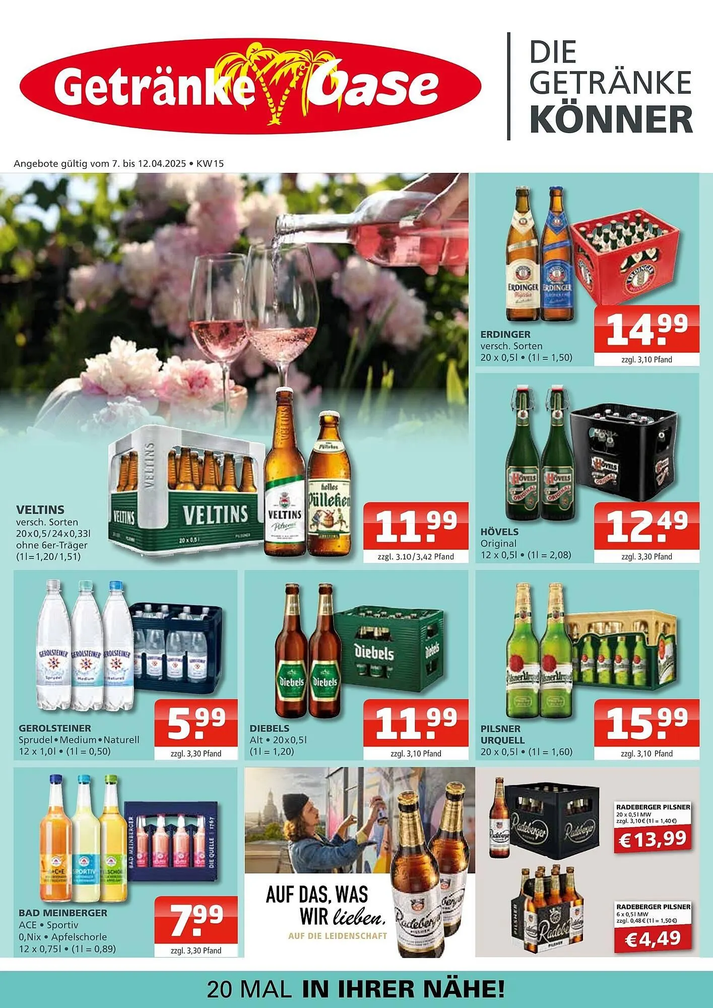 Getränke Oase Prospekt von 7. April bis 12. April 2025 - Prospekt seite 1