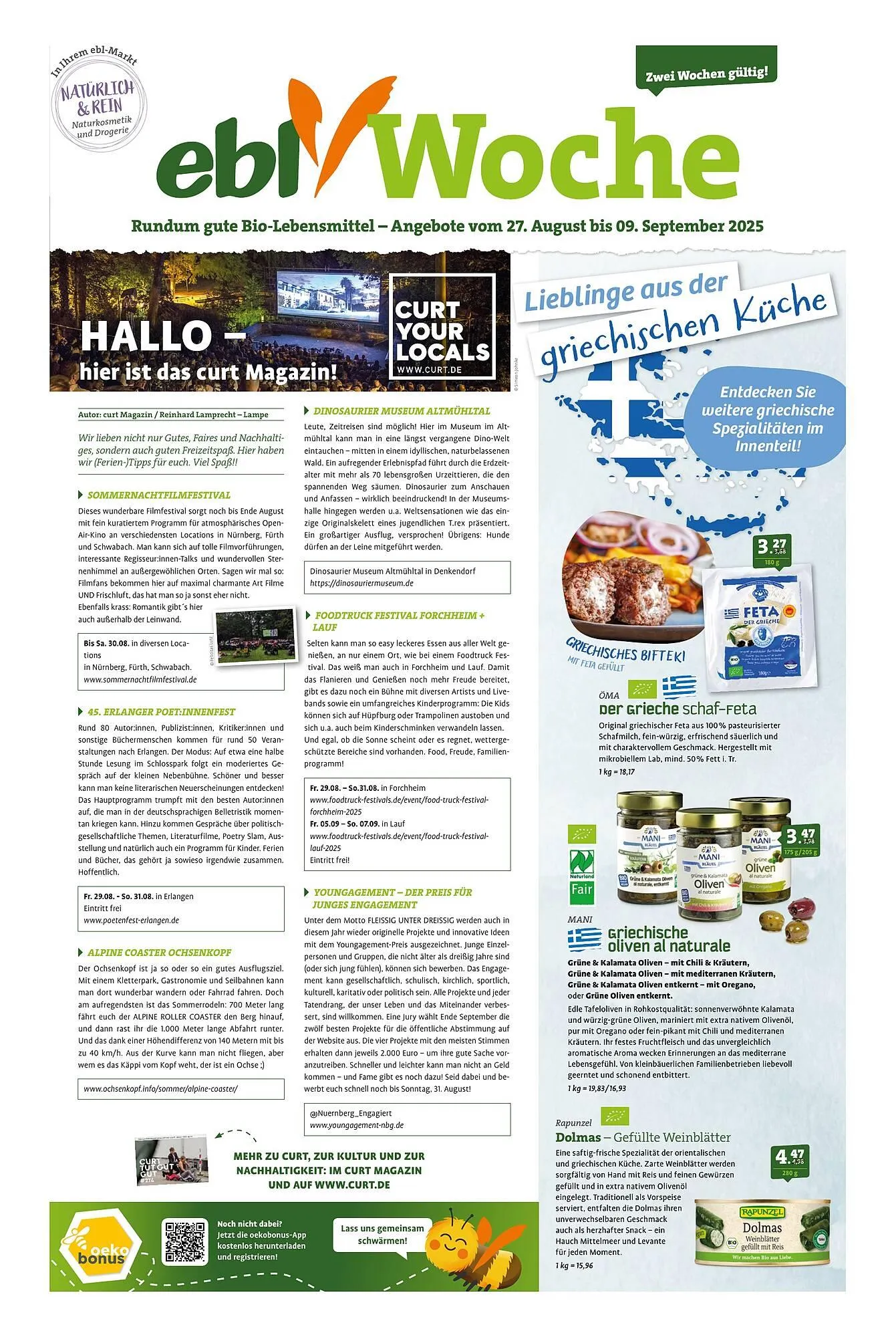 Ebl Naturkost Prospekt von 27. August bis 9. September 2025 - Prospekt seite 1