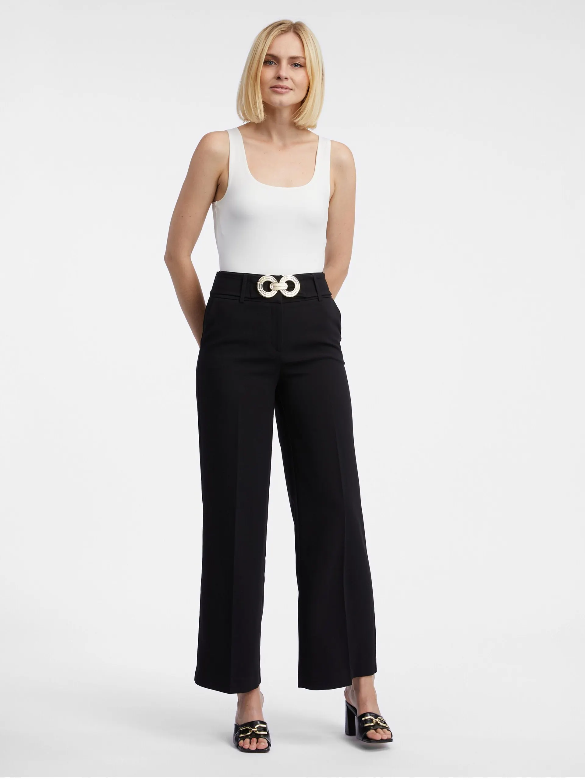 Schwarze Damen-Weitbeinhose ORSAY