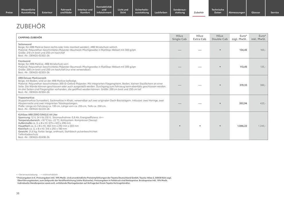 Toyota Hilux von 11. Mai bis 11. Mai 2025 - Prospekt seite 38