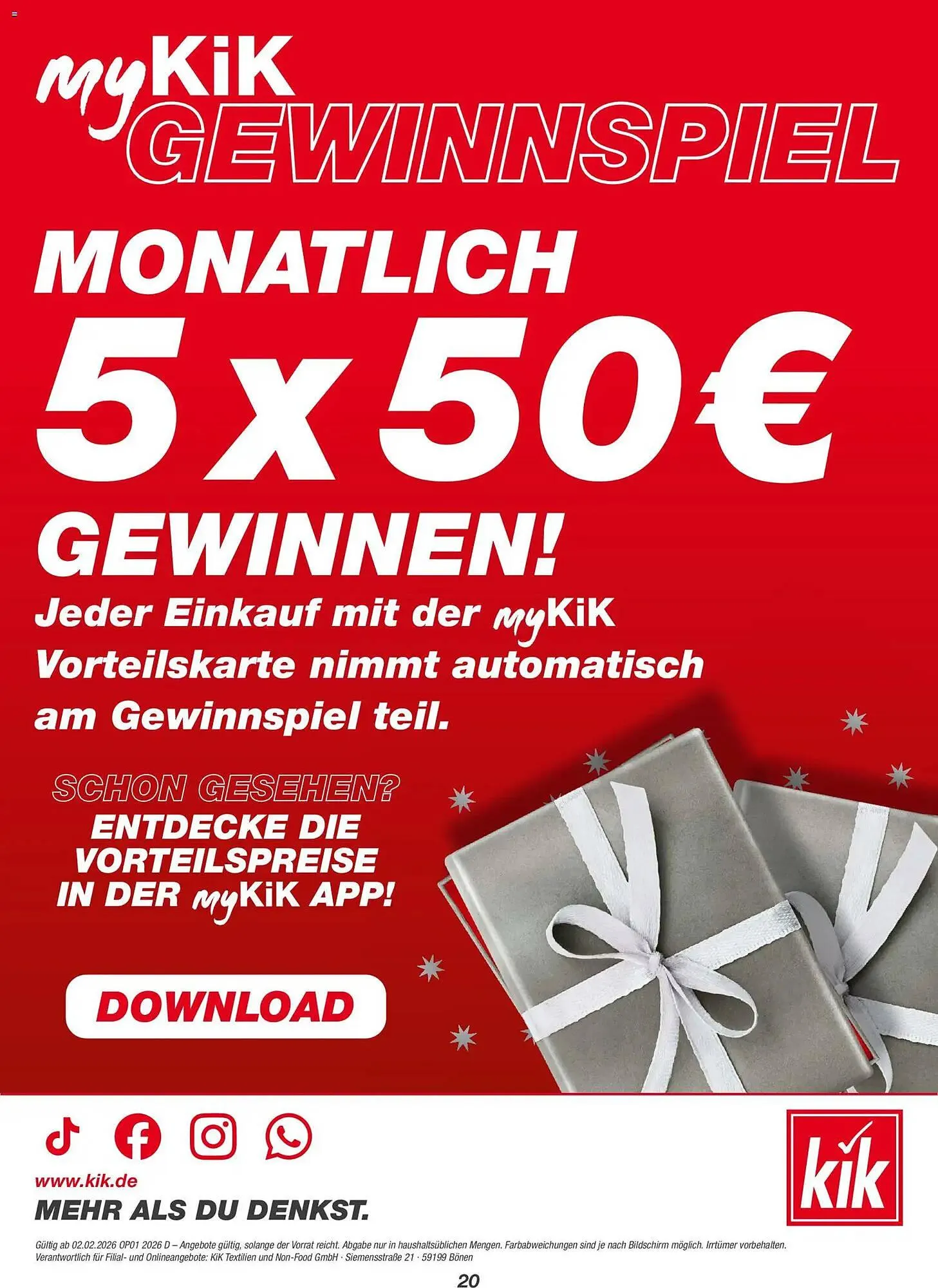 KiK Prospekt von 2. Februar bis 28. Februar 2026 - Prospekt seite 20