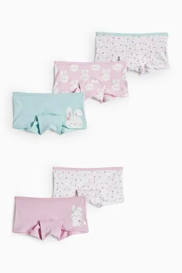 Multipack of 5 - bunny rabbit and flowers - shorts