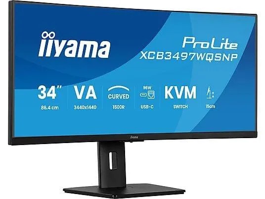 IIYAMA XCB3497WQSNP 34 Zoll QHD Monitor (0,4 ms Reaktionszeit , 120 Hz nativ)