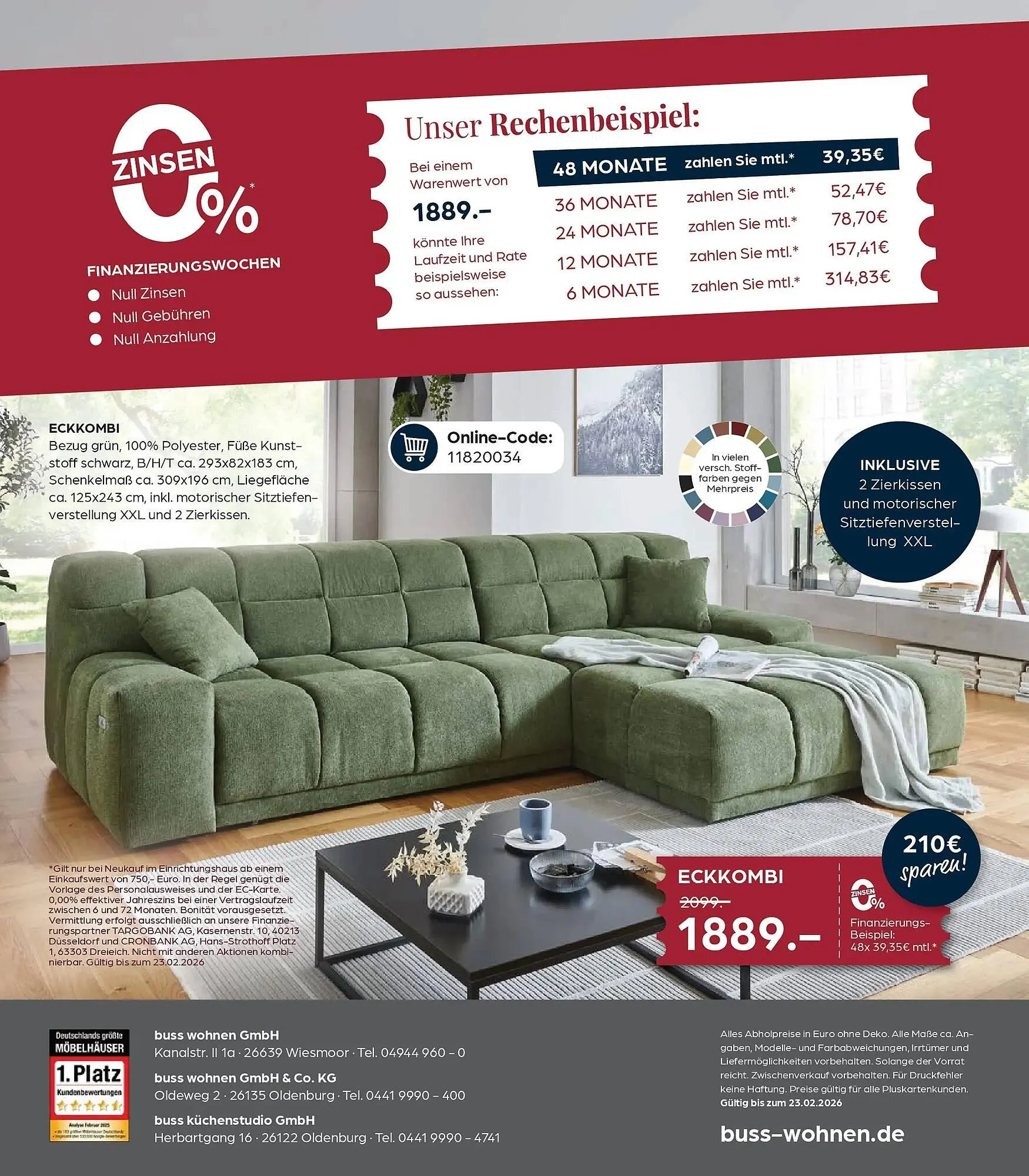 Möbel Buss Prospekt von 5. Februar bis 23. Februar 2026 - Prospekt seite 32