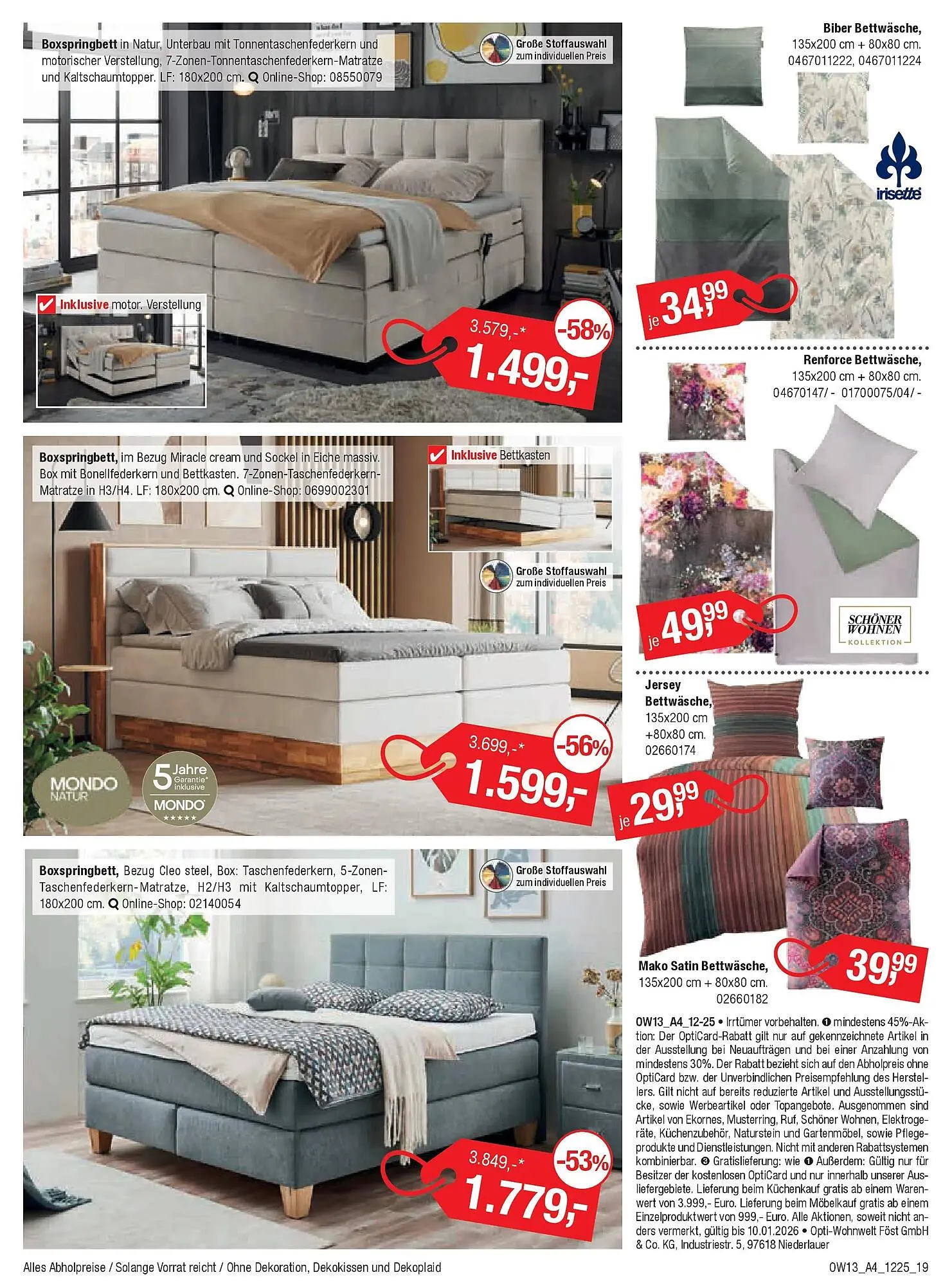 Opti Wohnwelt Prospekt von 18. Dezember bis 10. Januar 2026 - Prospekt seite 19