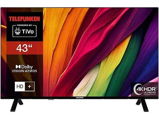 TELEFUNKEN XU43TO750S LED TV (Flat, 43 Zoll / 108 cm, UHD 4K, SMART TV)