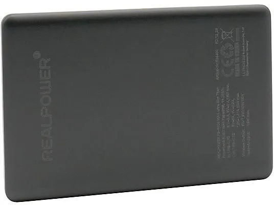 REALPOWER PB-5000 MAG Ultra Slim Powerbank 5000 mAh Schwarz/Titan