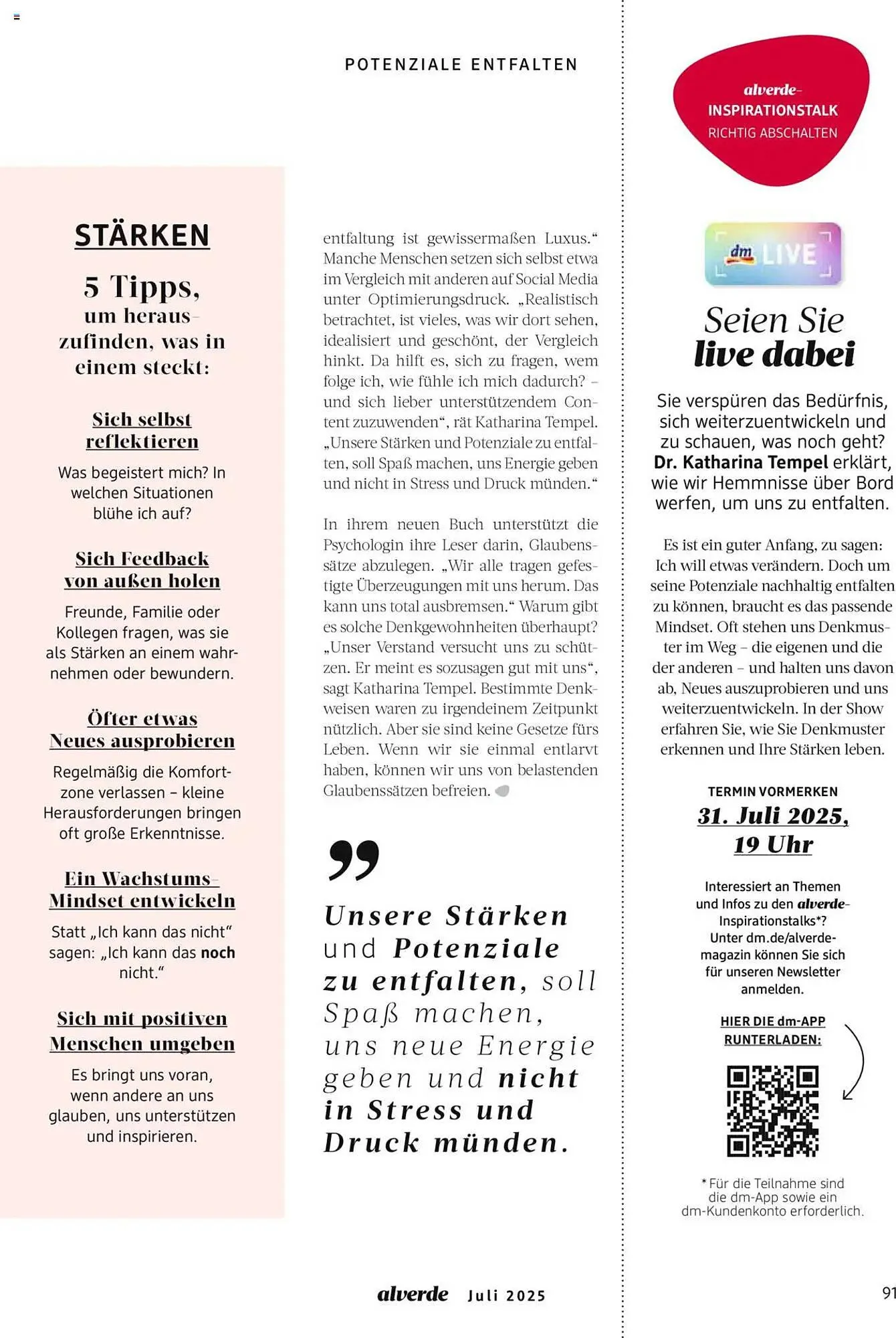 dm drogerie Prospekt von 1. Juli bis 31. Juli 2025 - Prospekt seite 91