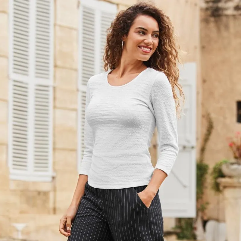 Damen-Langarmshirt mit Rundhalsausschnitt