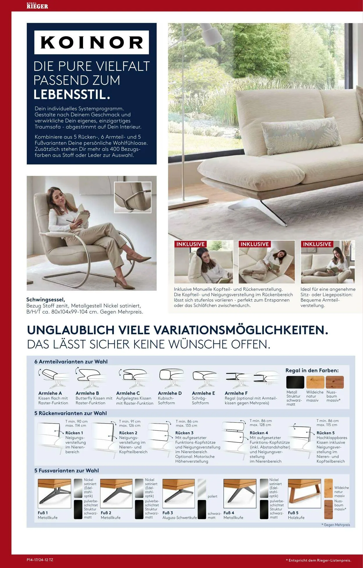 Möbel Rieger Aktueller Prospekt von 19. November bis 3. Dezember 2025 - Prospekt seite 12