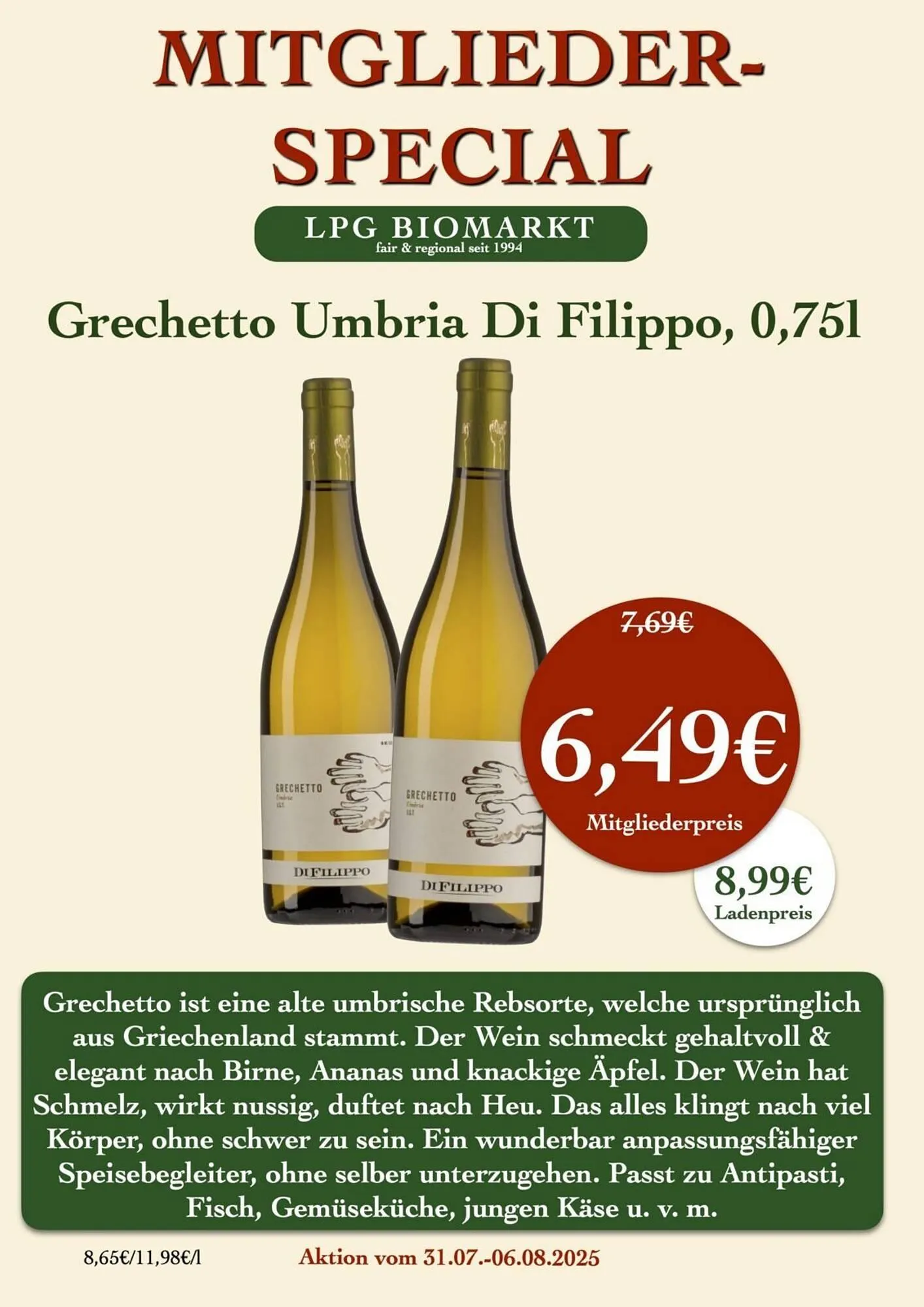 LPG Biomarkt Prospekt von 31. Juli bis 6. August 2025 - Prospekt seite 9