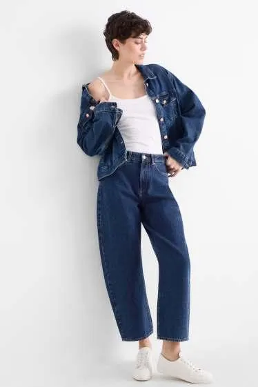 Barrel jeans - mid-rise waist