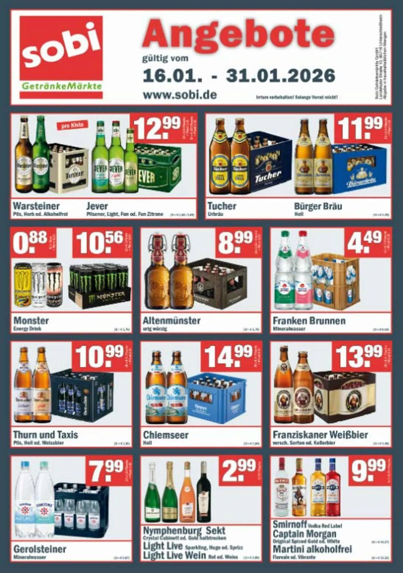 Sobi Getränkemarkt Prospekt - 1