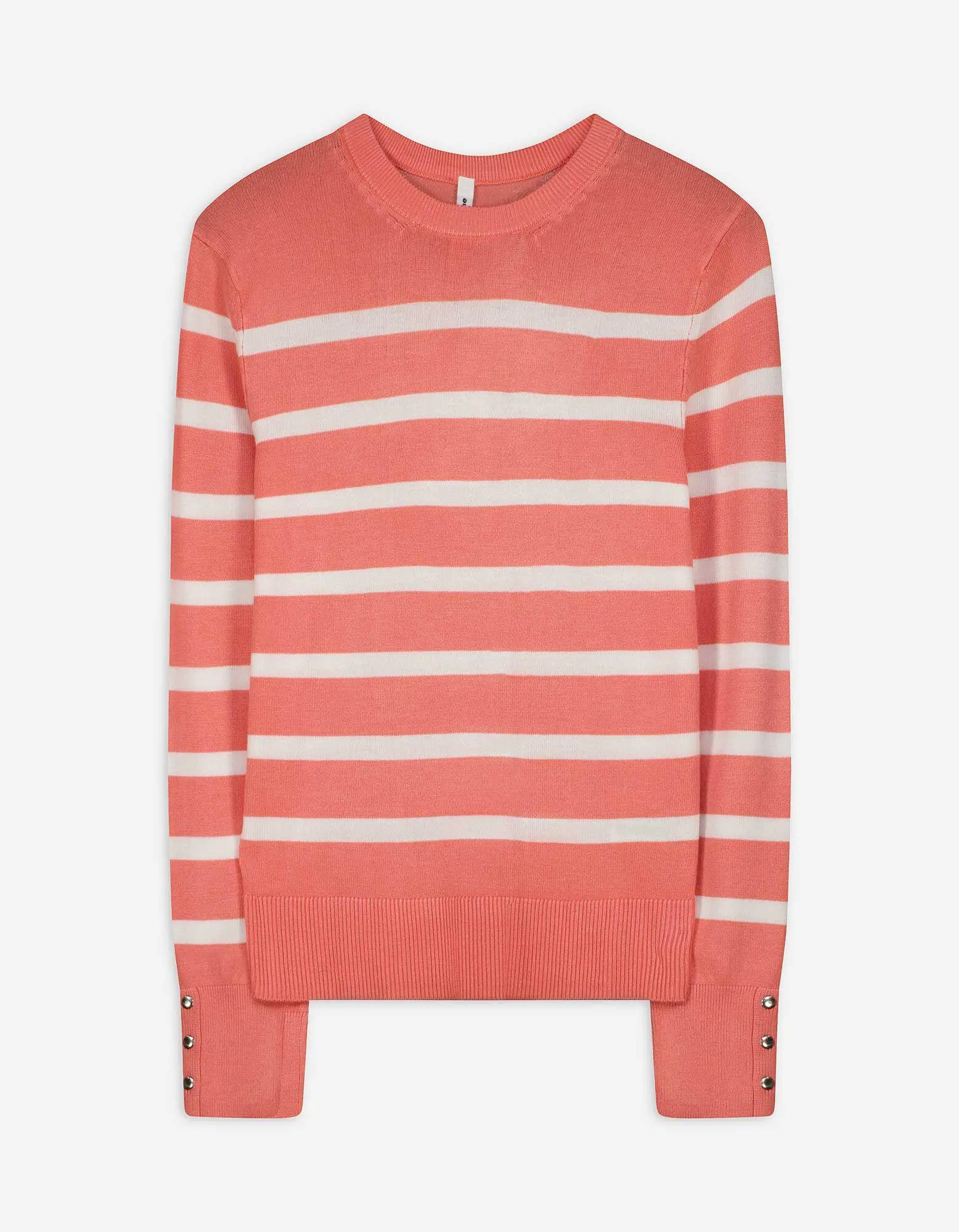 Pullover - Zierknöpfe - hellrot