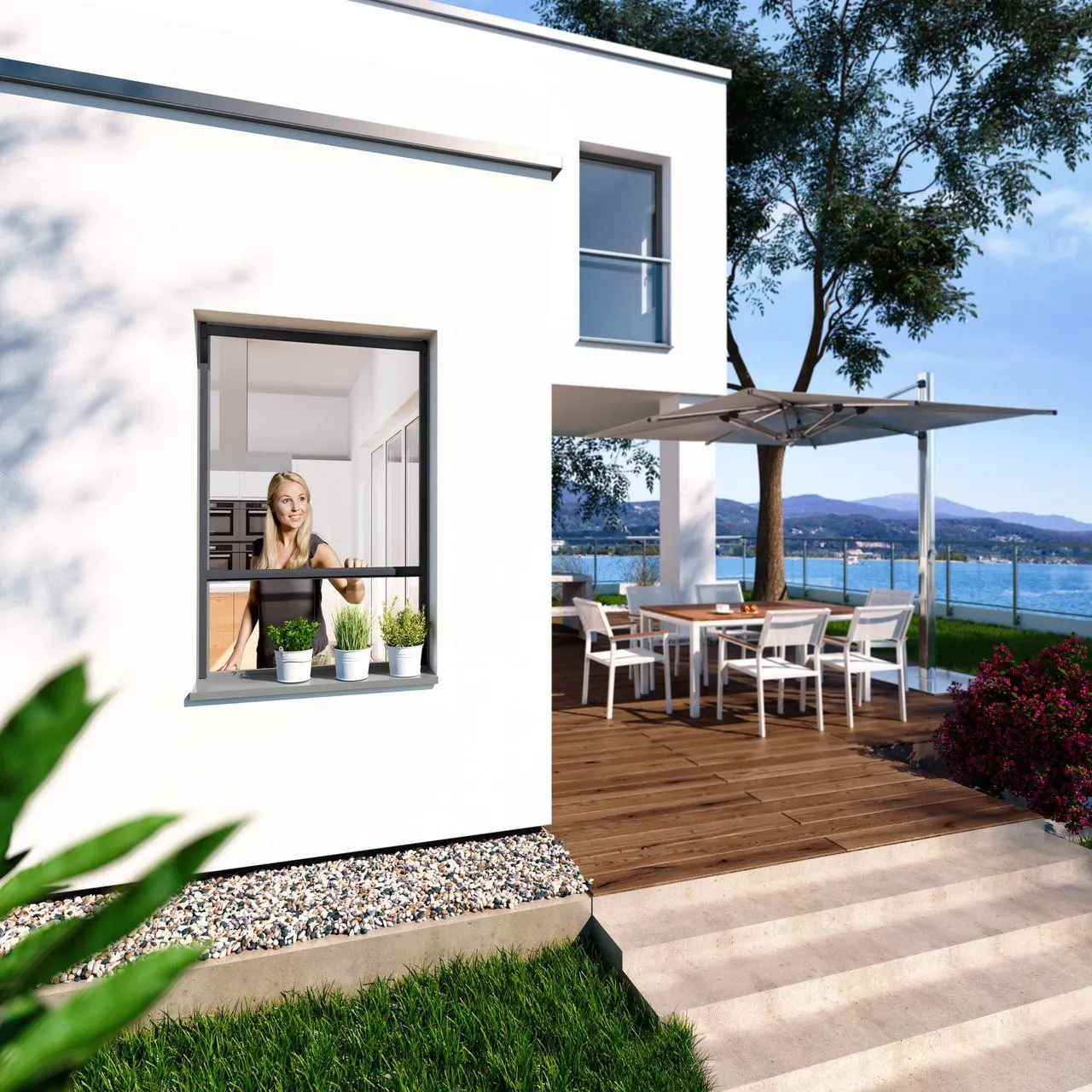 Insektenschutz Plus Rollo Fenster 100x160cm Anthrazit