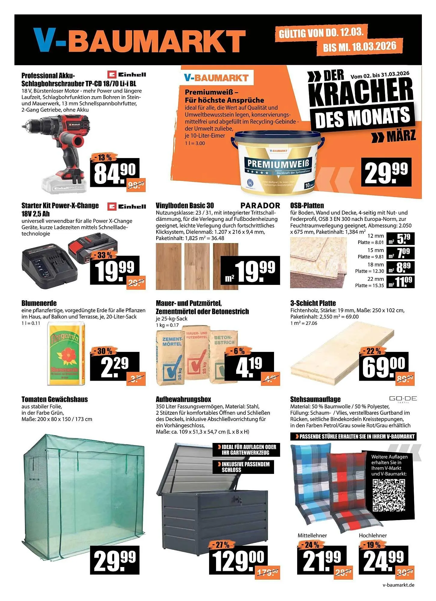 V Baumarkt Prospekt von 12. März bis 18. März 2026 - Prospekt seite 1