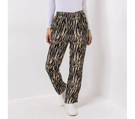 DINE 'N' DANCE Hose, 1/1-Länge Rundumdehnbund bedruckt gerades Bein