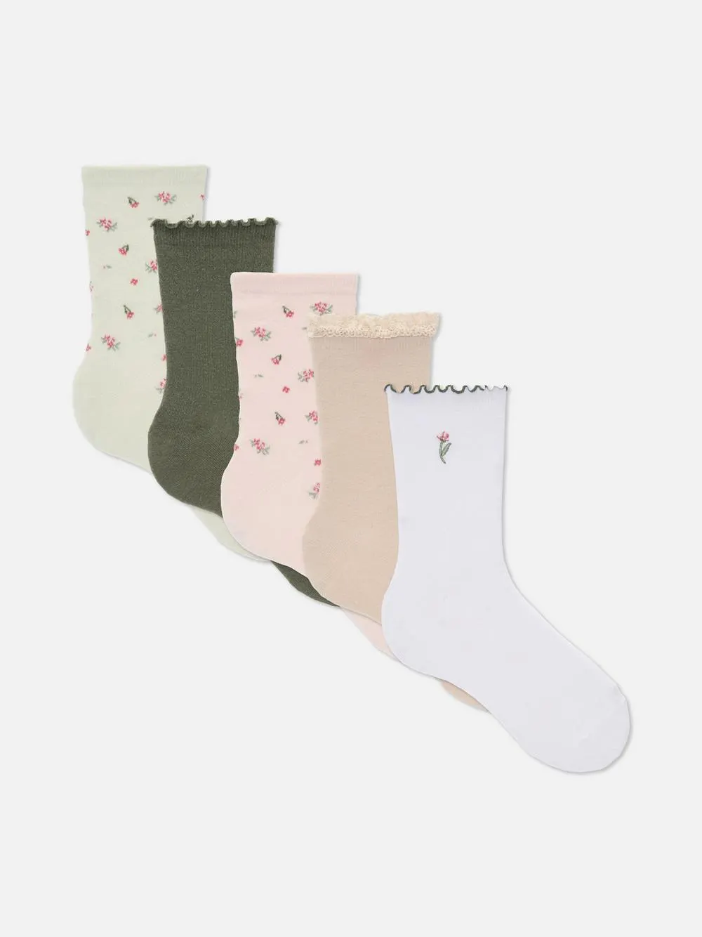Crew-Socken mit Muster, 5er-Pack