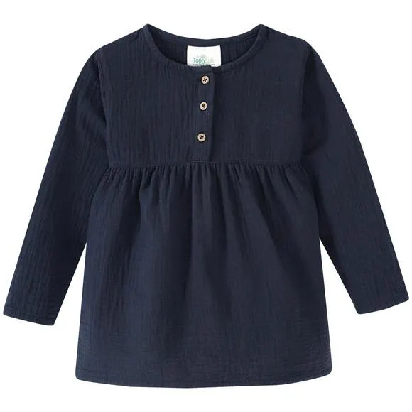 Mädchen Musselin-Blusenshirt mit Teilungsnaht