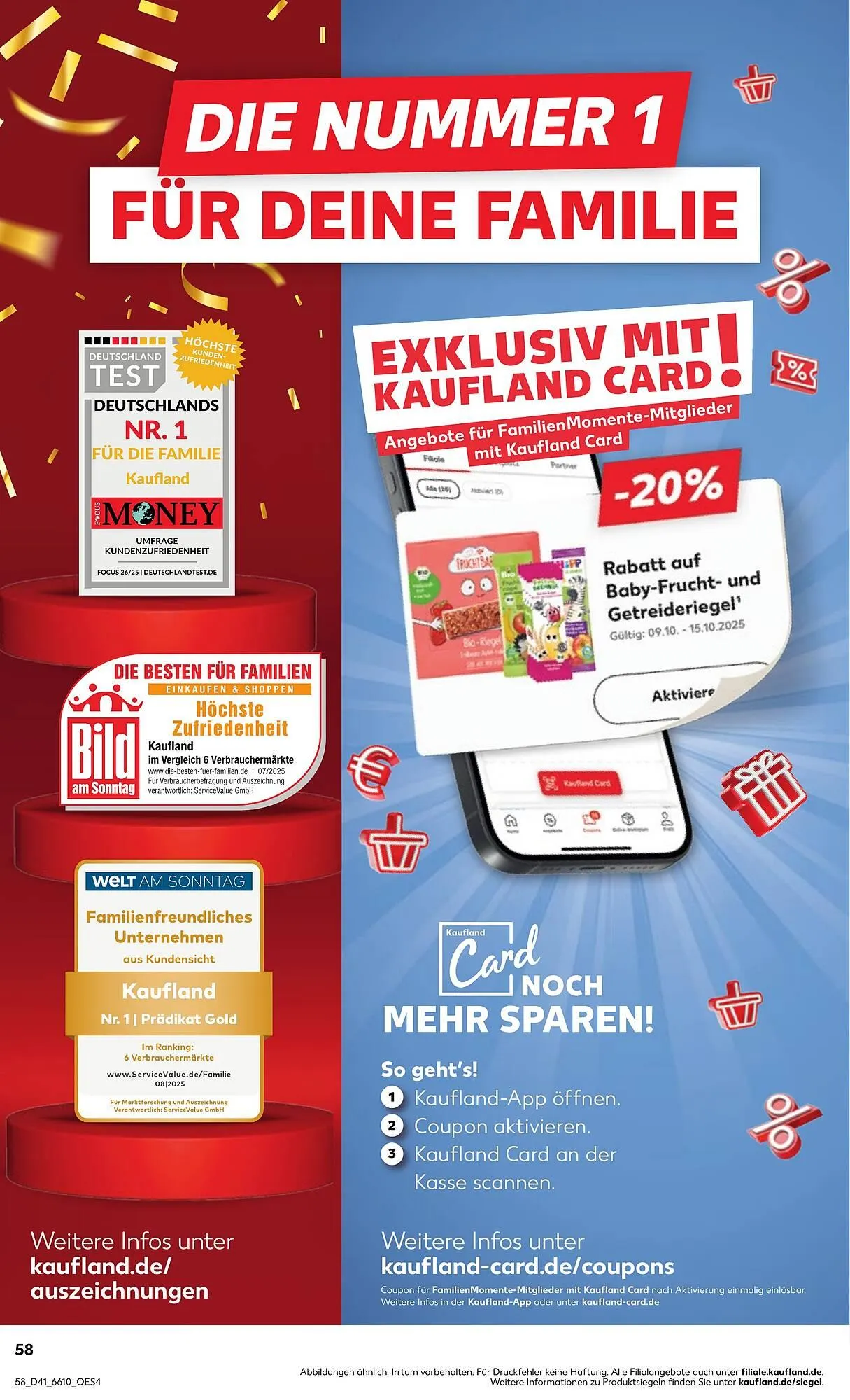 Kaufland Prospekt von 9. Oktober bis 15. Oktober 2025 - Prospekt seite 58