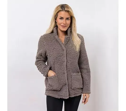 MONT CHALET Homewear-Jacke uni Schäfchenfell Reverskragen