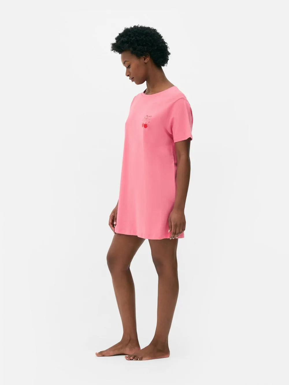 Schlaf-T-Shirt mit Kirschmotiv