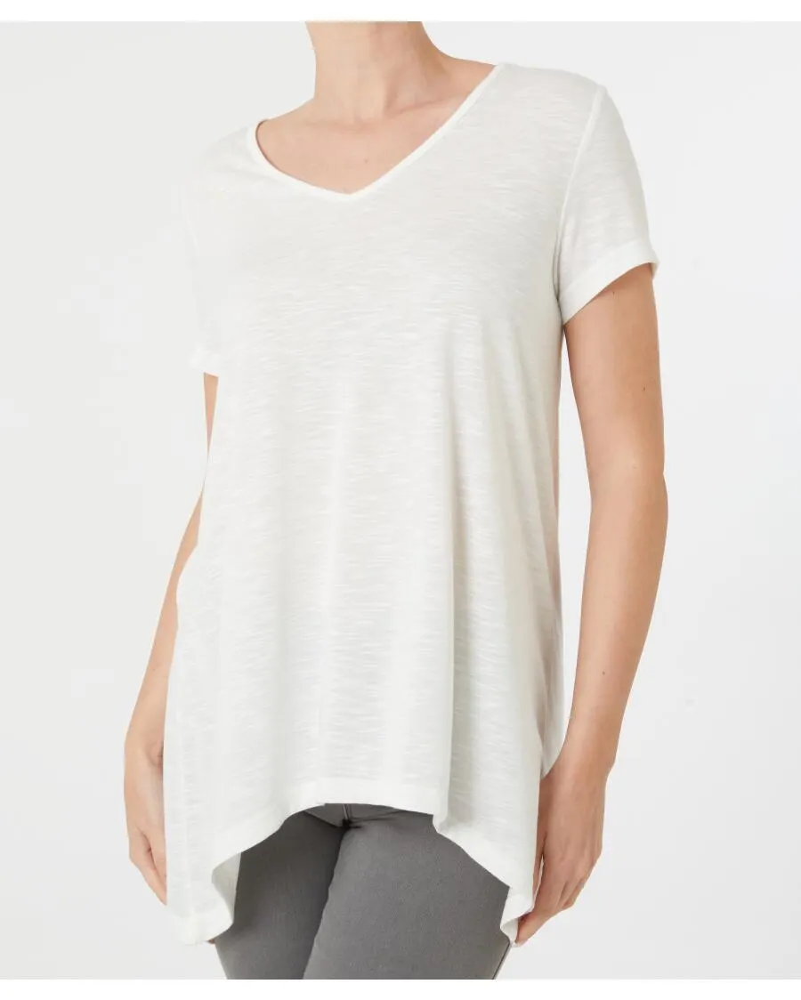T-Shirt Zipfeloptik Janina, V-Ausschnitt