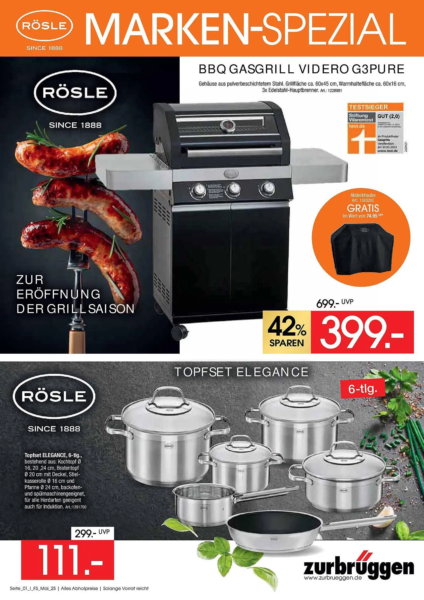 Zurbrüggen Prospekt von 1. Mai bis 31. Mai 2025 - Prospekt seite 1