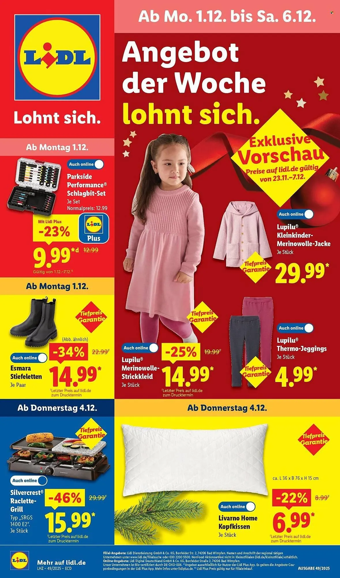 Lidl Prospekt von 1. Dezember bis 6. Dezember 2025 - Prospekt seite 1