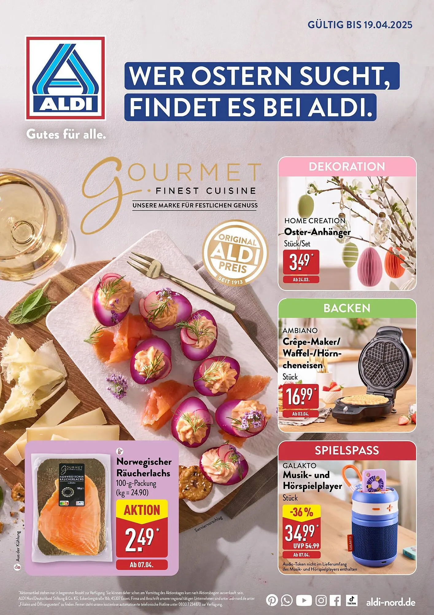 Aldi Nord Prospekt von 16. März bis 17. April 2025 - Prospekt seite 1
