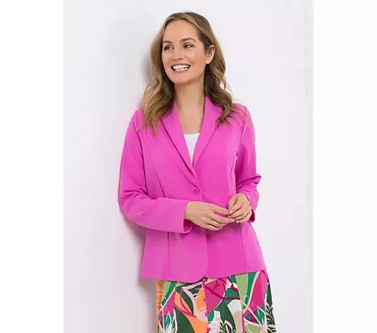 KIM & CO. Blazer, 1/1-Arm Ponti Crepe Jersey 1 Knopf Verschluss figurumspielend