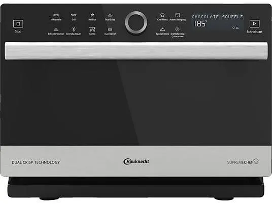 BAUKNECHT MW 3391 SX, Mikrowelle (1000 Watt, Grillfunktion, Heißluftfunktion & Dampffunktion)