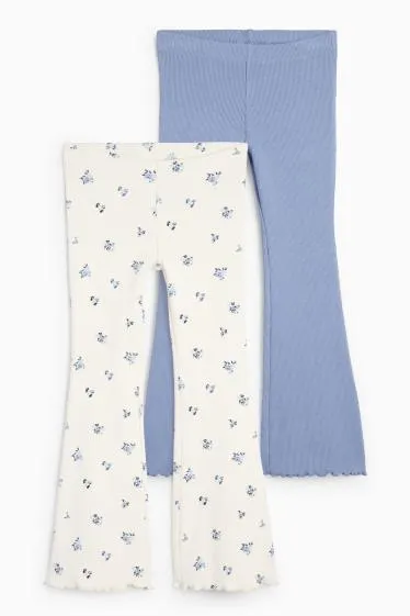 Multipack of 2 - floral - flared leggings - ribbed