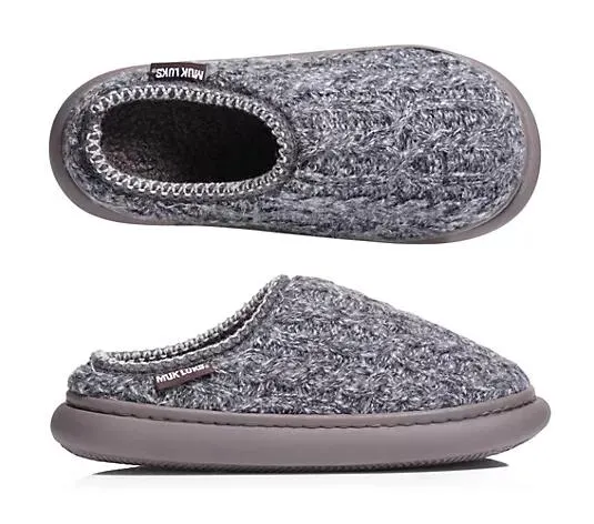 MUK LUKs Damen-Hausschuhe Strick-Optik gefüttert waschbar