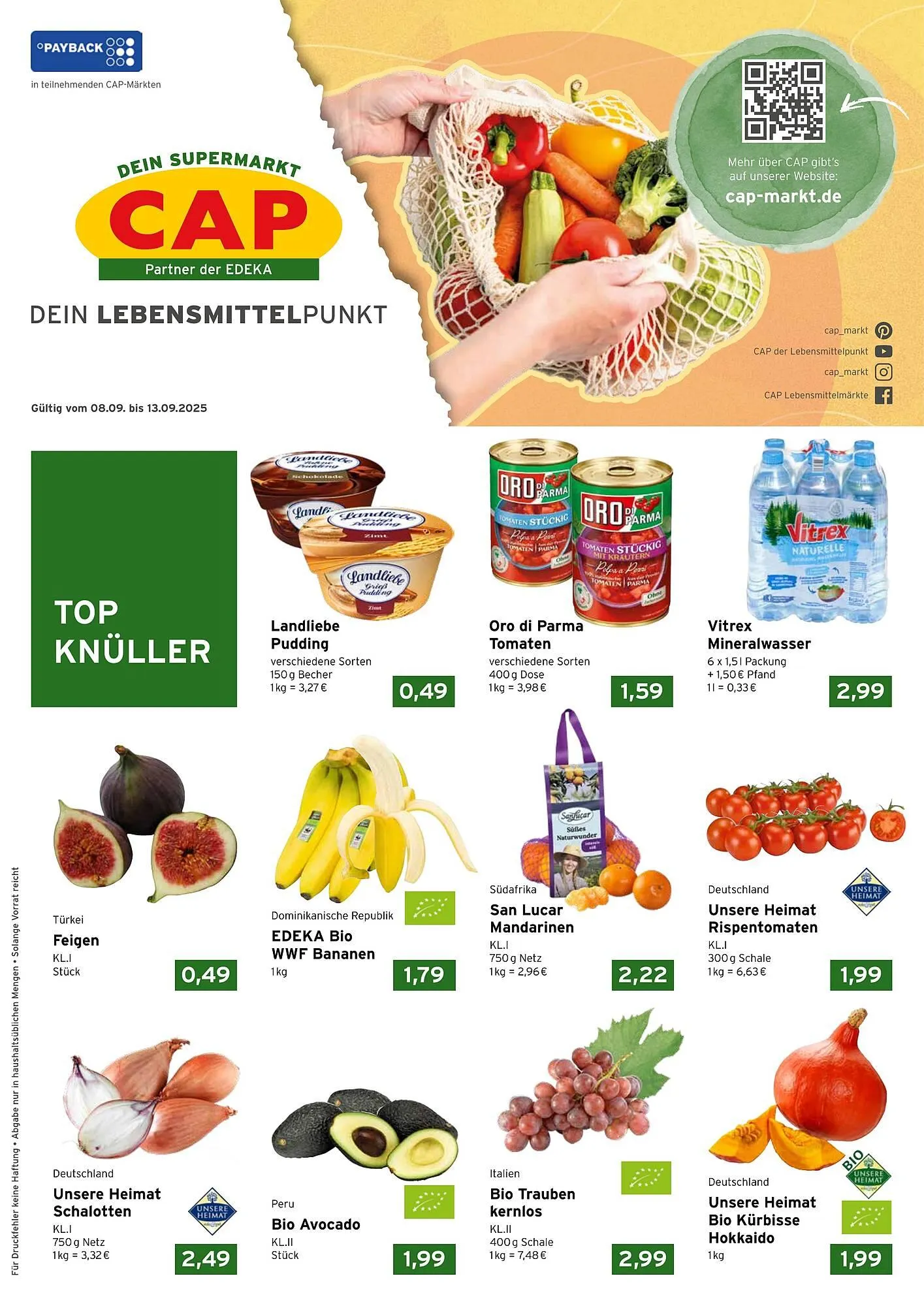 CAP Markt Prospekt von 8. September bis 13. September 2025 - Prospekt seite 1