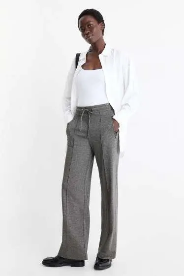 Jersey trousers - mid-rise waist - straight fit