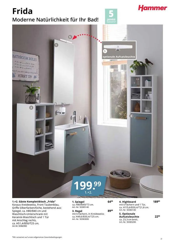 Badmöbel Und Spiegelschränke von 6. Juni bis 31. März 2025 - Prospekt seite 21
