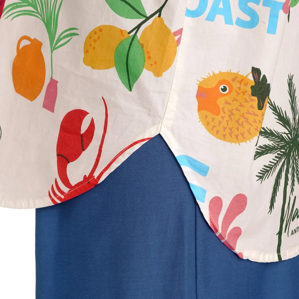 Damen Bluse mit Urlaubs-Motiven