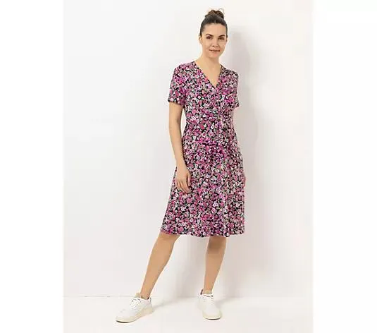 KIM & CO. Kleid, 1/2-Arm Brazil Knit Jersey V-Ausschnitt Taille mit Bindeband